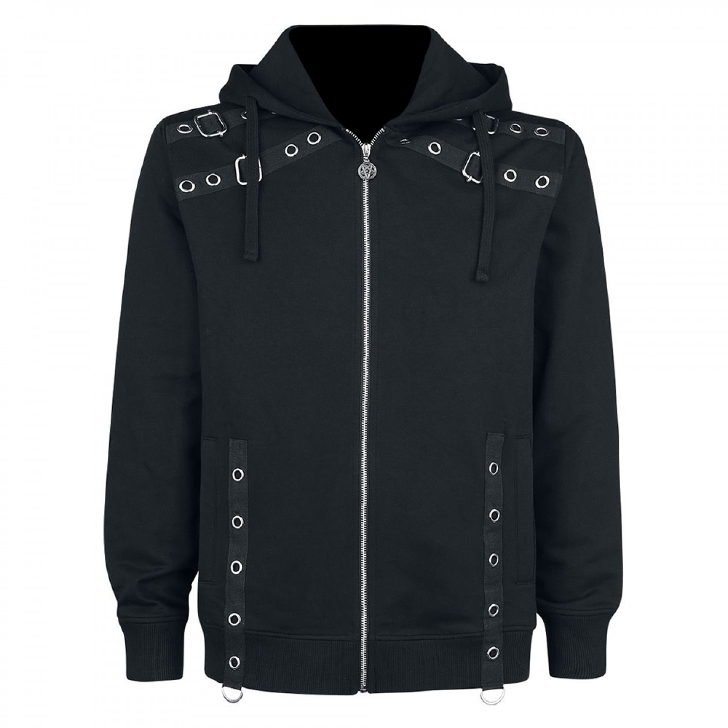 Men Gothic Hoodie | Mask of Sanity Graphic Design, Black Alternative Streetwear